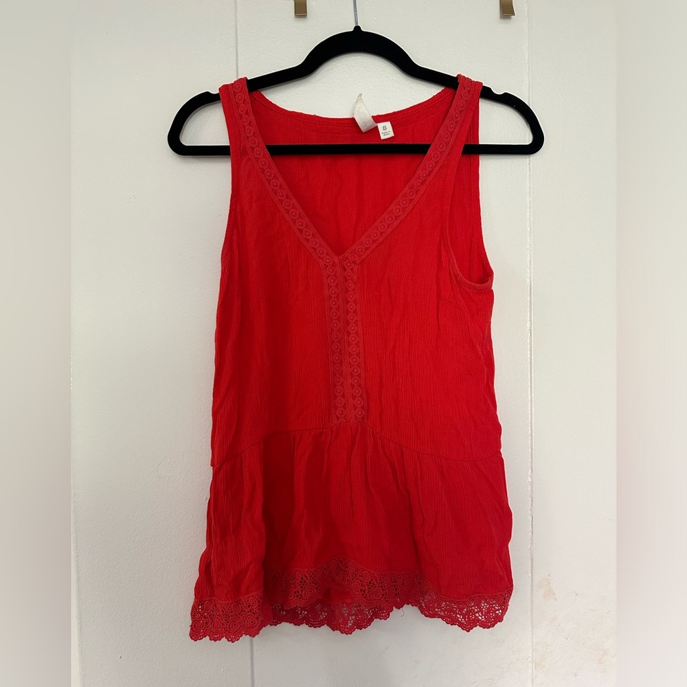 Red Lace Tank Top